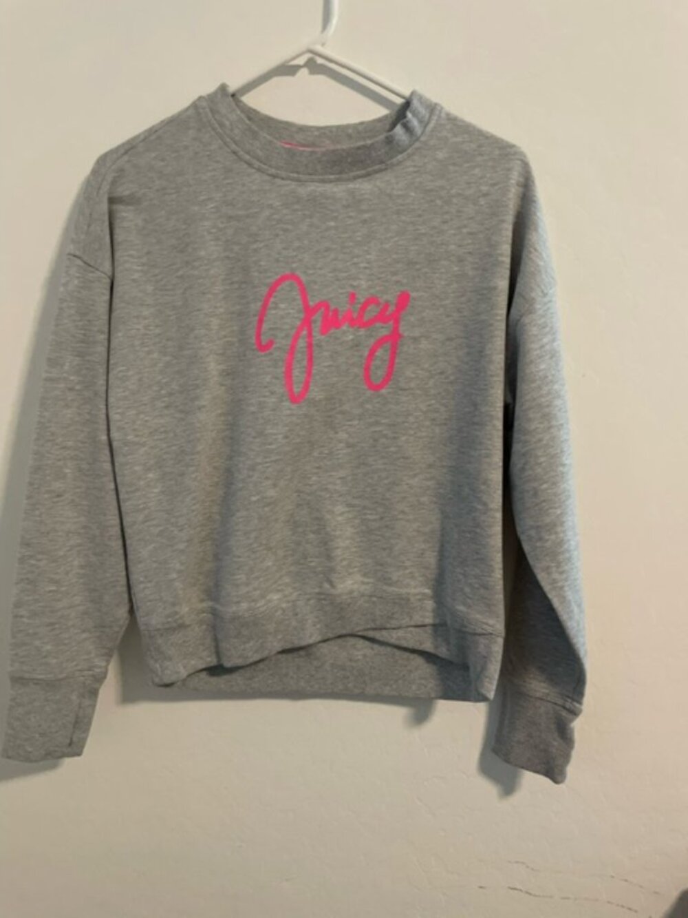 Juicy Couture Sweatshirt Women's SMALL Gray Crewneck EUC